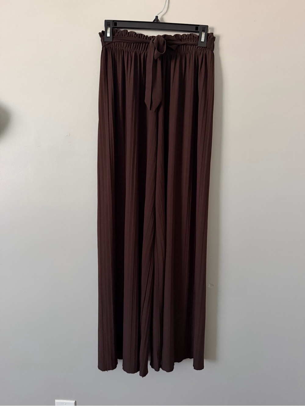Wide-Leg Waist Pants - Brown